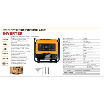 Inwertorowy agregat prądotwórczy 3,3 kW